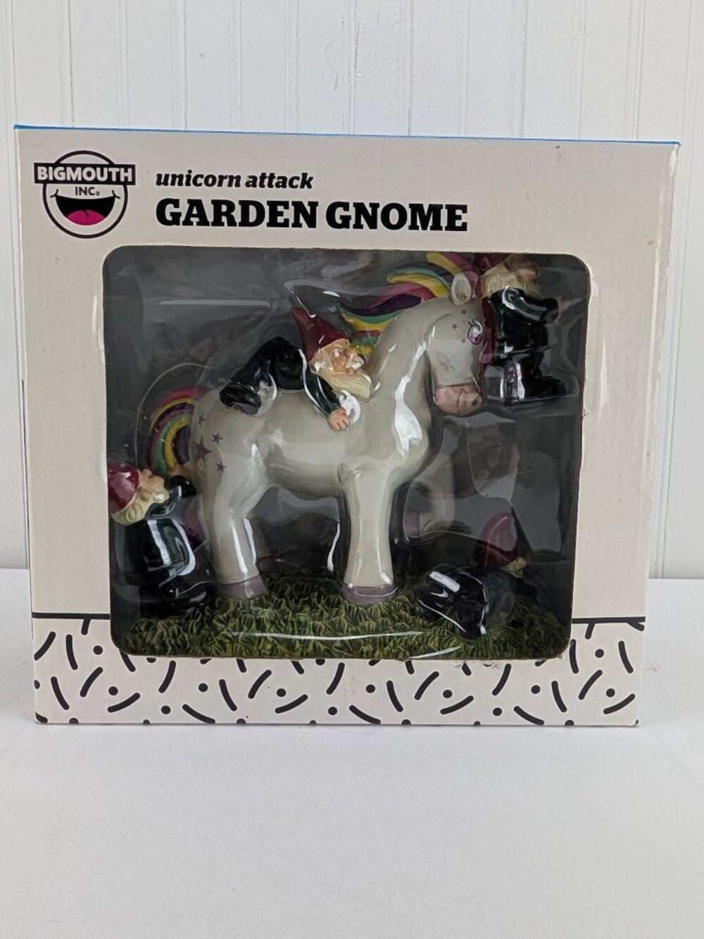 Big Mouth Inc Unicorn Attack Garden Gnome Outdoor Yard Decor New in Box Retired